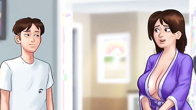 Summertime Saga 3D Sex: Roommate Gives a Massive Cock Handjob & Gets a Messy Facial