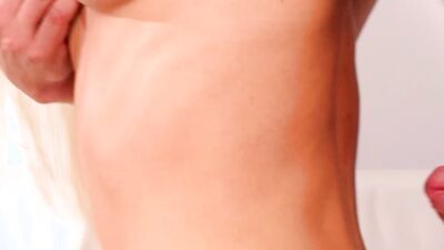 Blonde hottie with a big ass gets pounded by her psychologist & takes a hot load in her mouth