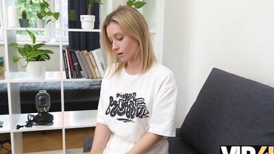 Lily Blossom cheats on her boyfriend with a stranger in front of him while her cuckold boyfriend watches in POV