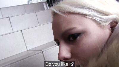 Watch Martin Gun nail this busty blonde in public & get a cumshot