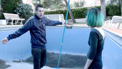 Eris Maximo & Kevin White get hot and heavy in poolside hardcore action with cumshots galore