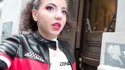 Petite Brunette Mini Mitzi aka Mitz X gets wild with George Uhl in public