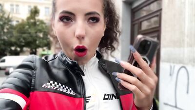 Petite Brunette Mini Mitzi aka Mitz X gets wild with George Uhl in public