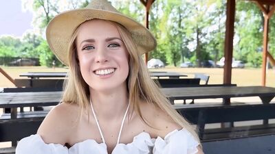 Adriana SweetBlonde's Blind Date by the River ends in Hardcore Sex with Blindfolding & Public Sex