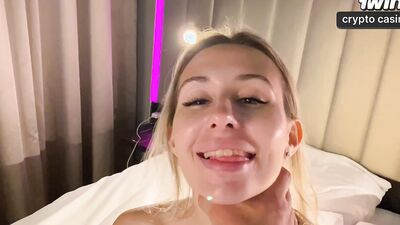 Ralf Christian destroys tight pussy & covers face with hot jizz in Hotel Rough Sex