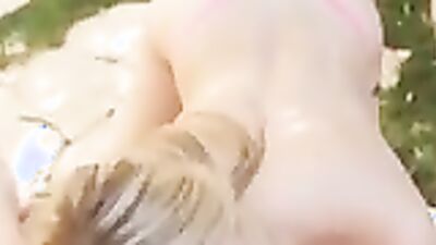 Stepsis Carolina Sweets gives a hot tub hand job & gets a cumshot on her face