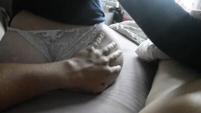 A MILF Wakes her Husband Caressing him before Riding his Dick!