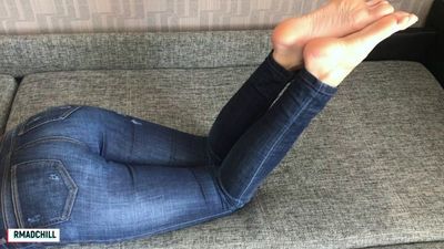 Cousin in Jeans Footjob and Cum Feet - Rmadchill