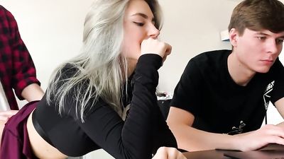 Fucking Cuckold's Girlfriend to Cum on her Slutty Face - Eva Elfie
