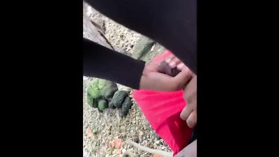Sneaky blowjob with busty babe