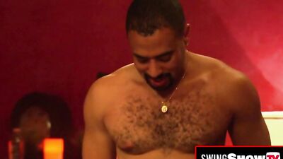 Hot swinger brunettes are having softcore sex in a messy and naughty orgy.