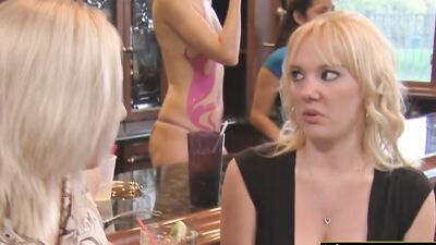 Playful blondies are having oral sex and fun at a wild swinger party.