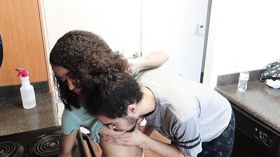 Cute Latina is followed everywhere by her horny boyfriend who constantly wants sex