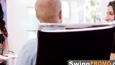 Swinging couples are sharing their testimonials before engaging in a passionate midnight orgy