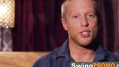 Swinging couples are sharing their testimonials before engaging in a passionate midnight orgy