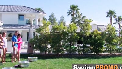Swinging couples are sharing their testimonials before engaging in a passionate midnight orgy