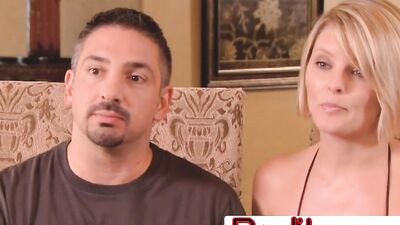 Blonde MILF and her Latino husband are about to enter the swinging party