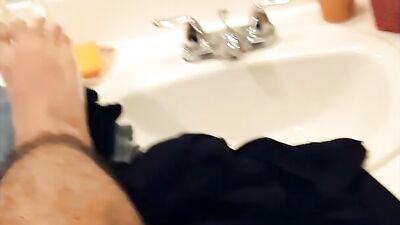 Amateur fellow with a massive dong is making home videos of his manhood