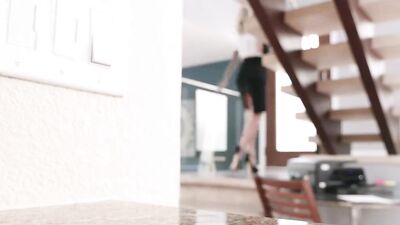 Blonde MILF is spied on by a stud before he decided to approach her