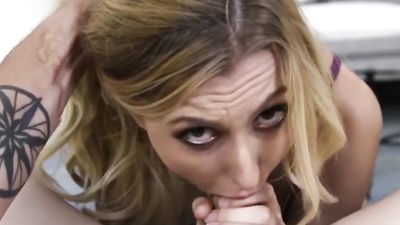 Young Blonde Girl Alexa Grace gets Mouth Fucked - POV