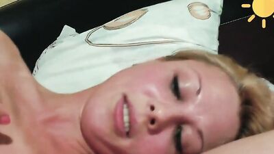 Lovely blonde is using a little sex toy on her clit and cunny