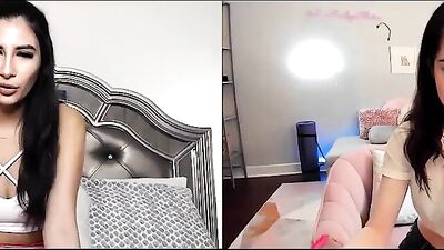 Two lovely chicks are masturbating for one another over camera during a Covid lockdown