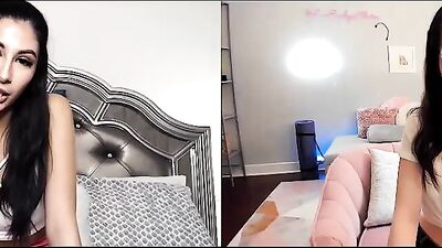 Two lovely chicks are masturbating for one another over camera during a Covid lockdown