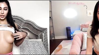 Two lovely chicks are masturbating for one another over camera during a Covid lockdown