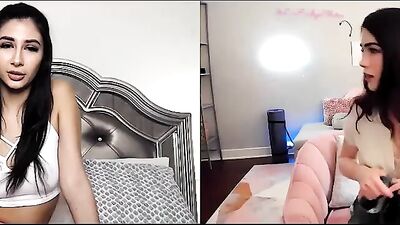Two lovely chicks are masturbating for one another over camera during a Covid lockdown