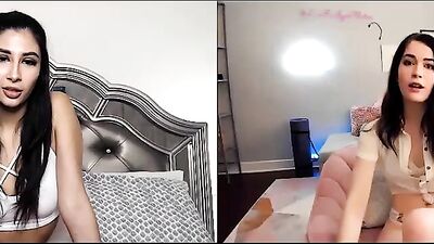 Two lovely chicks are masturbating for one another over camera during a Covid lockdown