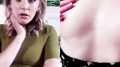 Two blonde girlfriends frequently chat and masturbate for one another over Skype
