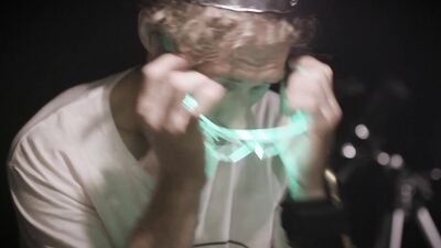 Big tits woman is taking care of a nerdy guy and his manhood