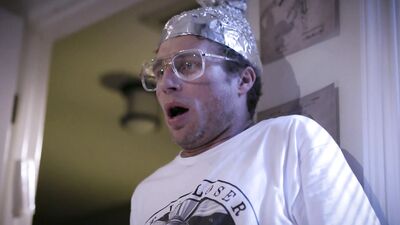 Big tits woman is taking care of a nerdy guy and his manhood
