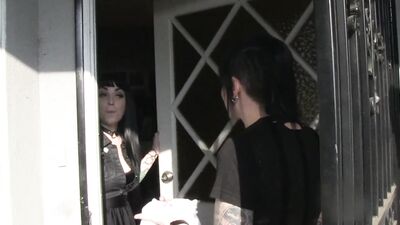 Tattooed lesbian cooze is having her pussy eaten by a submissive teen girl