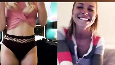 Being apart, two lesbian girlfriends love masturbating for each other while skyping