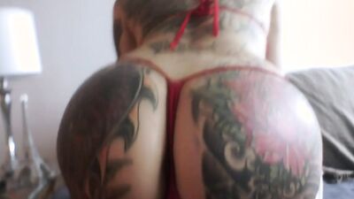 Big ass inked hussy is riding a gentleman with a great passion