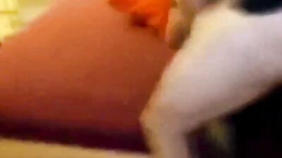 Cougar mommy is down on all fours while getting rammed by her stepson doggy way