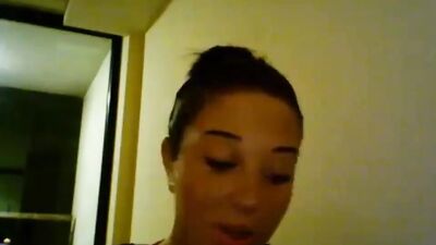 A close-up on an amateur blonde who is using her mouth and face for a BJ