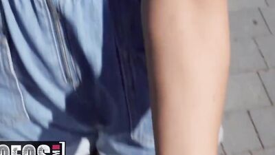 Young chick with tan lines was up for some naughty fun with a stranger