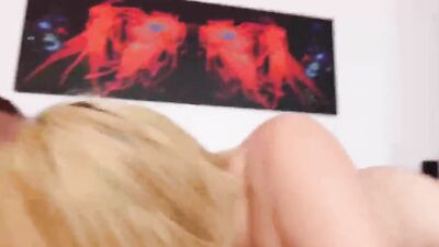Interracial sapphic intercourse between a pale blonde and a short-haired ebony minx