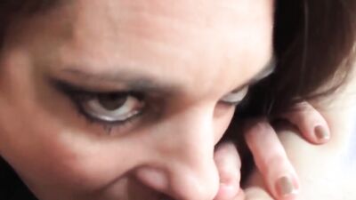 POV video of a lusty lesbian girl treating another hairy lady with oral sex