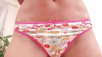 Amateur housewife has a sex toy up her ass while riding a big dildo