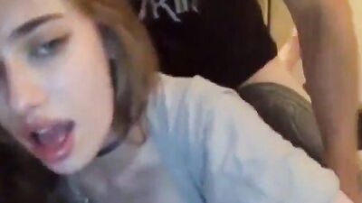 Amateur teen girl loves filming herself while she's sucking off her boyfriend