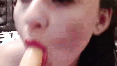 Lustful brunette is about to play with her favorite sex toy