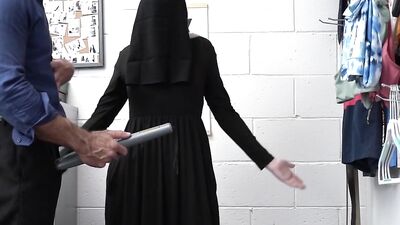 Blonde nun is accused of stealing and ordered to strip naked by a security officer