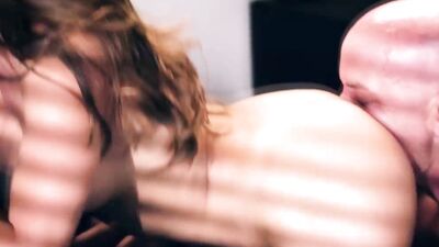 Tattooed boss bangs the living brains out of his hot brunette secretary