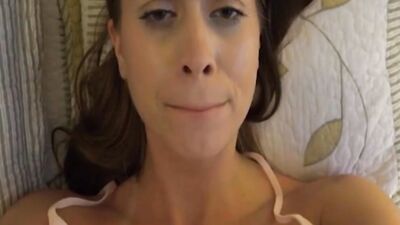 POV lovemaking and a footjob from a cute brunette gal