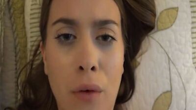 POV lovemaking and a footjob from a cute brunette gal