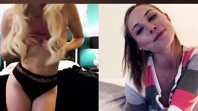 Charlotte Stokely & Aidra Fox are rubbing pussies for one another while skyping