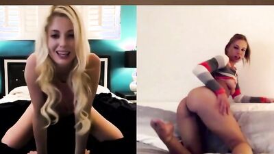 Charlotte Stokely & Aidra Fox are rubbing pussies for one another while skyping